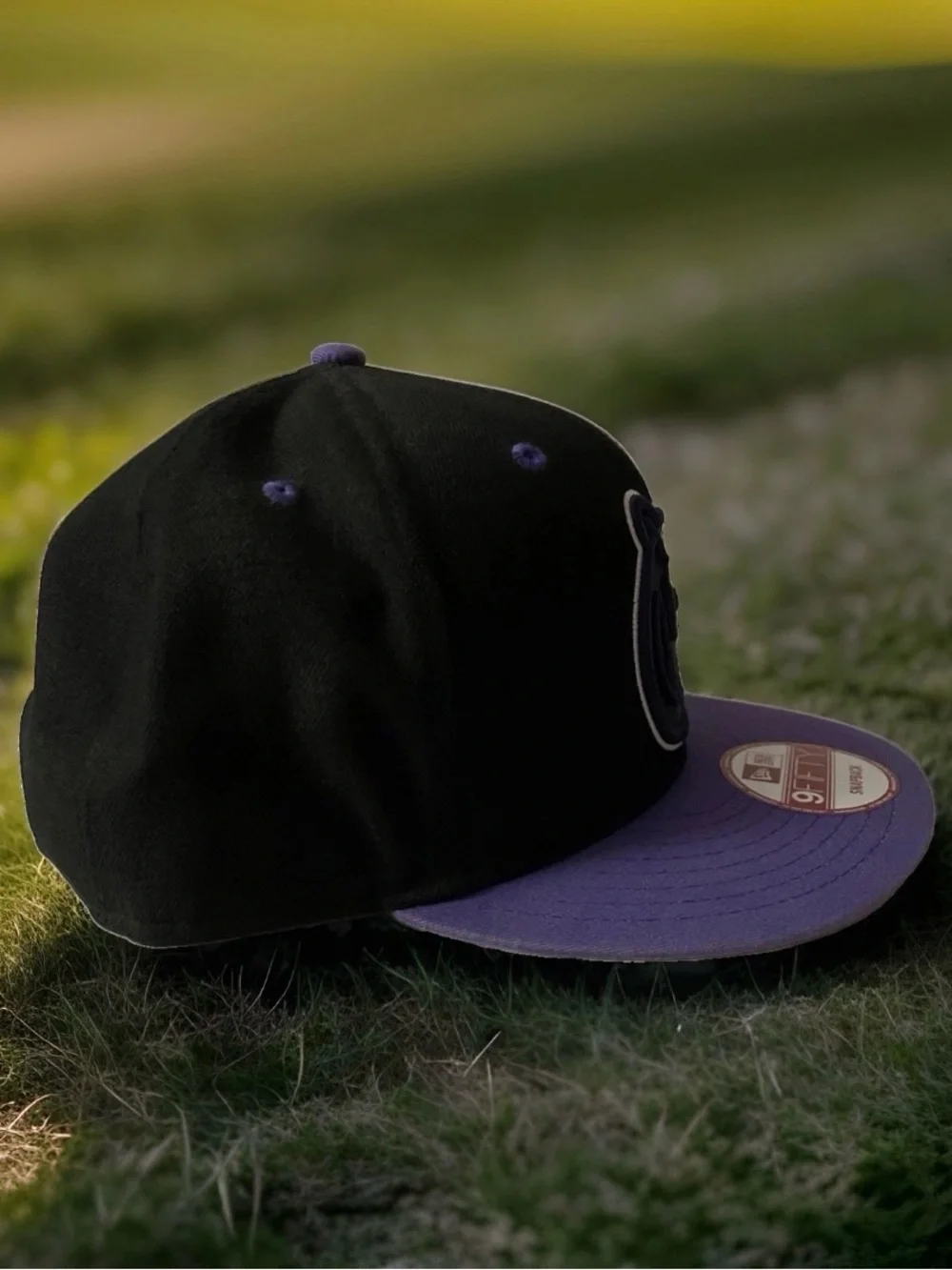 Yums Shoes X New Era Smiley Face Hat Black Purple Logo Snapback Cap 9fifty